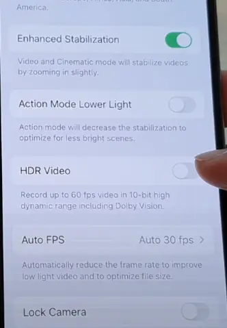 Disable HDR Video